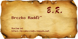 Brczko Radó névjegykártya